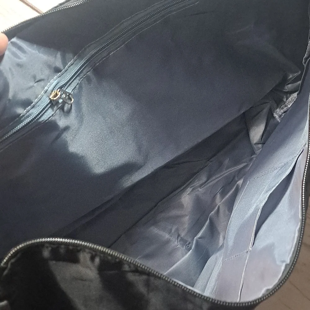 Black Gym Duffel Travel Bag Folds Down To Pack